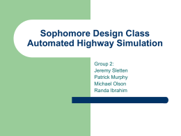 Sophomore Design Class Automated Highway Simulation