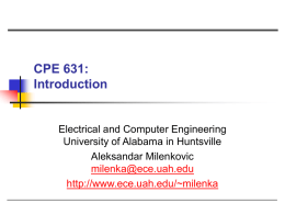 CA226: Advanced Computer Architectures