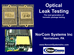 Hermetic Leak Test Methods