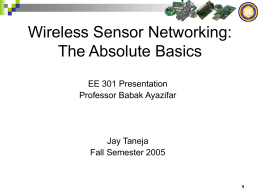 Wireless Sensor Networking: The Absolute Basics