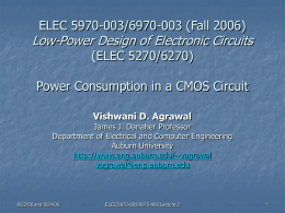 Lecture 2: Power Consumption in a CMOS Circuit
