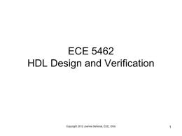 ECE 762 Theory and Design of Digital Computers, II