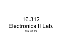 16.312 Electronics Lab. Experiments Alan Rux BL 403 & 432 (978