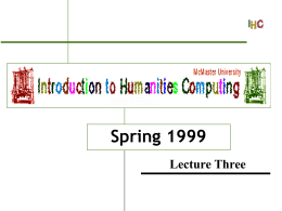presentation source - Computing in the Humanities and