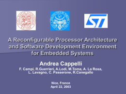A Reconfigurable Processor Architecture and Software
