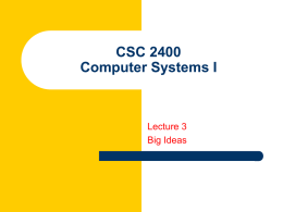 CSC 1200 Computer Organization