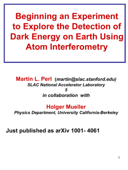 Detecting dark energy density - SLAC