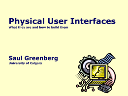 Physical User Interfaces