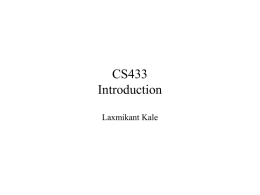 CS433 Introduction - Parallel Programming Laboratory