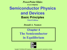 PowerPoint Slides to accompany Semiconductor Physics and