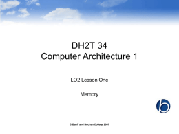 DH2T 34 Computer Architecture 1