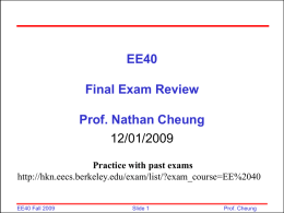Final Exam Review Powerpoint 12/1/2009