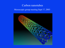 Carbon nanotubes - Northwestern University Mesoscopic