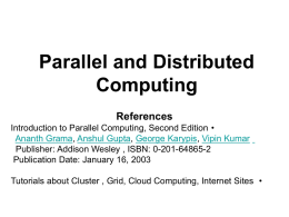 Parallel and Distributed Computing