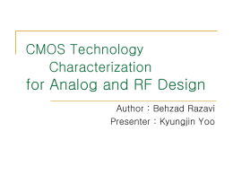 CMOS Technology Characterization for Analog and RF Design