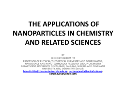 Applications of nanoparticles in Chemistry