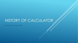 History of Calculator
