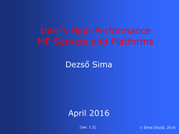 Intel`s high performance MP platforms