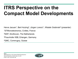 ITRS perspective on the compact model developments - Mos-AK