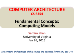 Fundamental Concepts I - University of Virginia