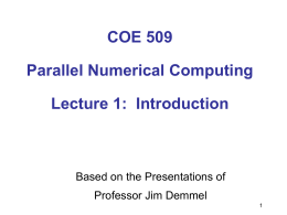 Introduction to Parallel Numerical Computing PPT.
