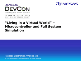 Microcontroller and Full system Simulation - Renesas e