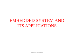 embedded system and its applications