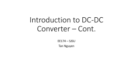 Introduction to DC-DC Conversion – Cont.