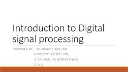 Introduction to Digital signal processing