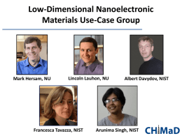 Low Dimensional Nanoelectronic Materials, Mark Hersam