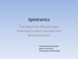 Spintronics - Boston University Physics