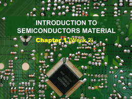 Chapter 1 - Introduction to Semiconductor Material