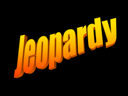 Jeopardy - Religious education