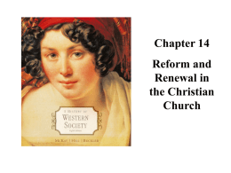 Reform and Renewal in the Christian Church