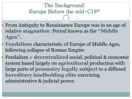 The Background: Europe Before the mid