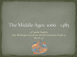 The Middle Ages - BritLitCampbell