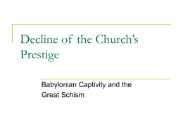 Decline of the Church`s Prestige