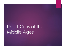 Unit 1 Crisis of the Middle Ages