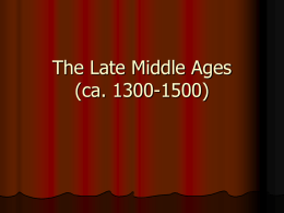 The Late Middle Ages - Faculty Server Contact