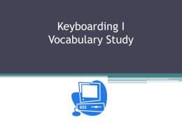 Keyboarding I/Word Processing