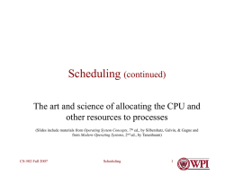 Scheduling - Computer Science