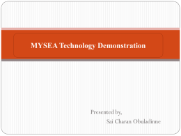 MYSEA Technology Demonstration