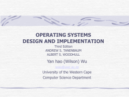 OPERATING SYSTEMS DESIGN AND IMPLEMENTATION Third