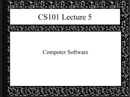 CS101 Lecture - SSU Department of Computer Science