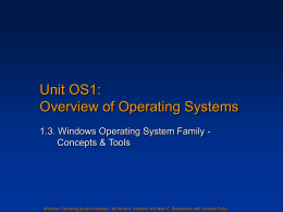 Unit OS1: Windows Operating System Family