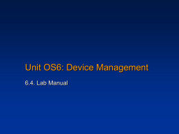 Unit OS6: Lab Description & Lab Manual