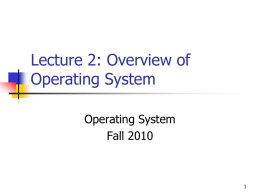 Lecture 1: Overview
