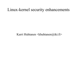 Linux kernel security enhancements