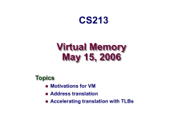 Virtual Memory - Northwestern University