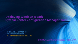 Deploying Windows 8 with System Center Configuration